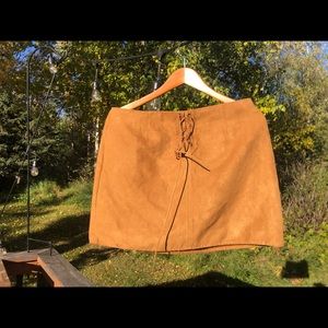 Faux suede skirt
